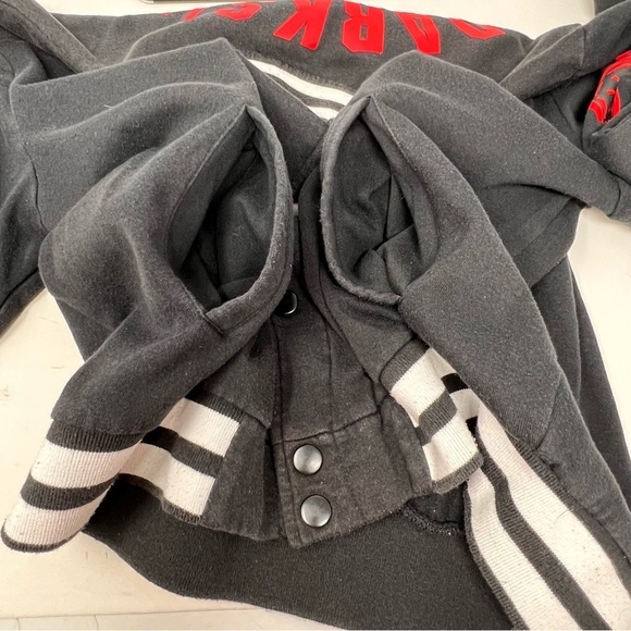 Star Wars Darth Vader Varsity Bomber Jacket Youth Size L Lightsaber Dark Side - Picture 9 of 12